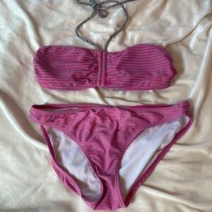 🔥FIRE SALE!!! OP pink and gray two piece swimsuit size Medium